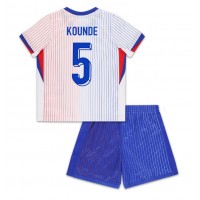 Maglie da calcio Francia Jules Kounde #5 Seconda Maglia Bambino Europei 2024 Manica Corta (+ Pantaloni corti)
